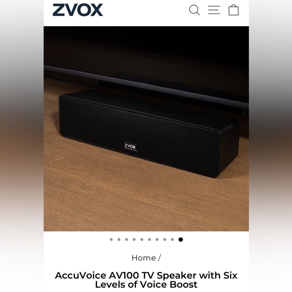 ZVOX AccuVoice AV100 Mini Dialogue Boosting TV Speaker Sound Bar 10inch